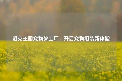 洛克王国宠物梦工厂，开启宠物组装新体验