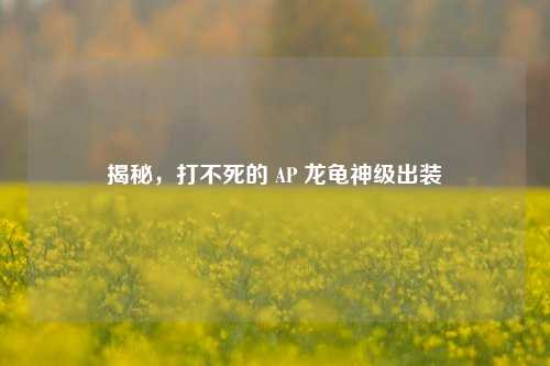 揭秘，打不死的 AP 龙龟神级出装