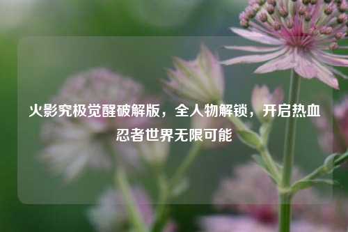 火影究极觉醒破解版，全人物解锁，开启热血忍者世界无限可能