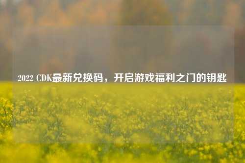 2022 CDK最新兑换码，开启游戏福利之门的钥匙