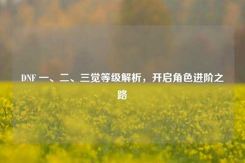 DNF 一、二、三觉等级解析，开启角色进阶之路
