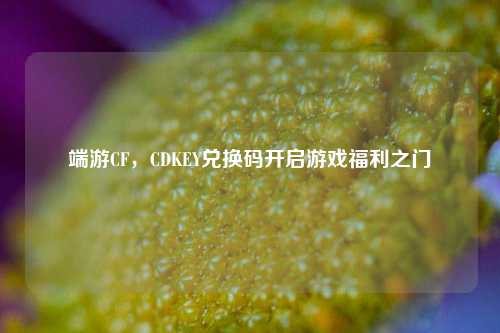 端游CF，CDKEY兑换码开启游戏福利之门
