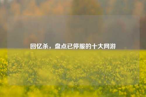 回忆杀，盘点已停服的十大网游