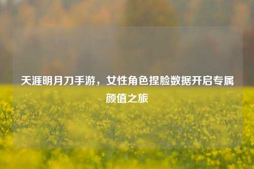 天涯明月刀手游，女性角色捏脸数据开启专属颜值之旅