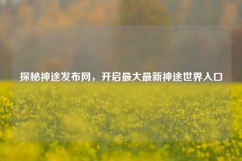 探秘神途发布网，开启最大最新神途世界入口