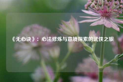  《无心诀》：心法修炼与意境探索的武侠之旅