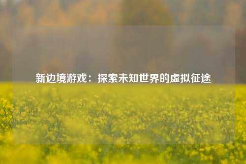 新边境游戏：探索未知世界的虚拟征途