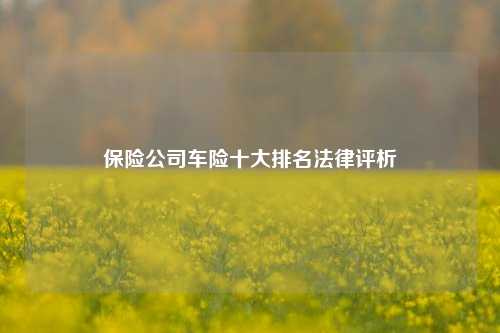 保险公司车险十大排名法律评析